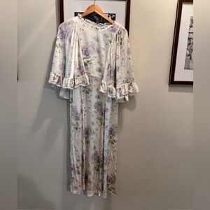 Needle & Thread Silk Floral Midi Dress